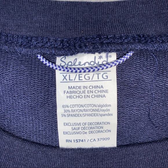 Splendid NWT Cropped Tank Striped Sides Blue Size XL Sweatshirt - Picture 6 of 9